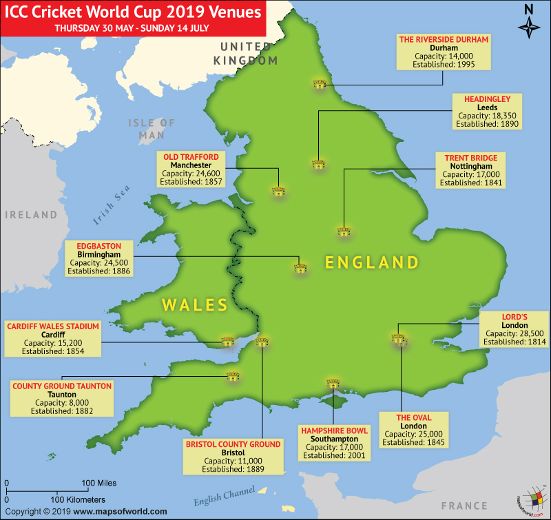 ICC Cricket World Cup 2019 Venues and Grounds