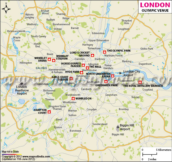 London Olympics 2012 Venues Map